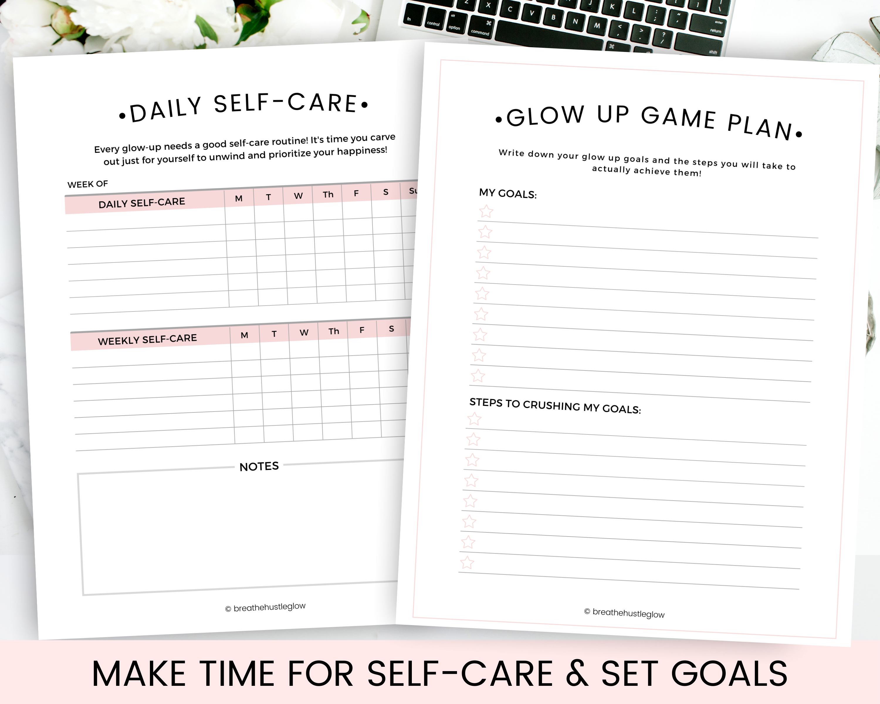 Weekly planner - Glow up Template