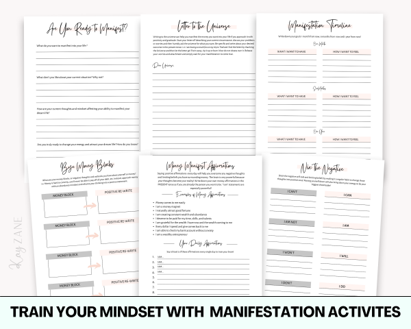 money manifestation journal pages